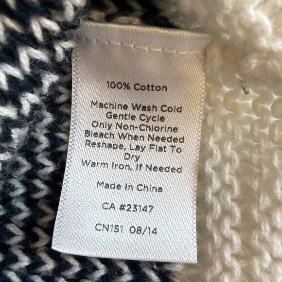 Talbots women XL petite Navy Blue White Sweater Stripe Cotton nautical sailing - Picture 8 of 10